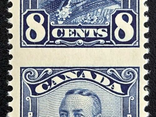 Canada #154c Never Hinged 1928 8c Perf by Imperf Pair