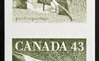 Canada #1395a VFNH 1992 43c Flag Imperf Pair