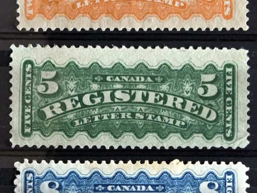 Canada #F1-F3 Mint and Unu 1875/1876 RLS Set (3)