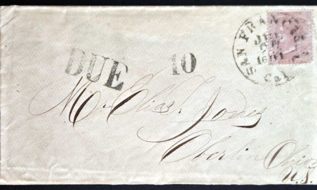 B.C. #2 SFR Used on 10c Due Elias Jones Front to Oberlin, Ohio,cc
