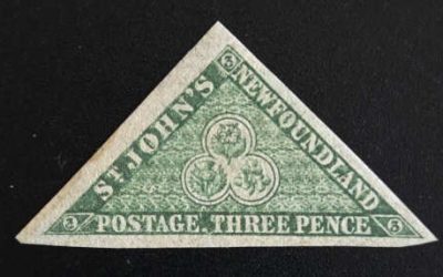 Newfoundland #3 VF Mint HR 1857 3d Triangle