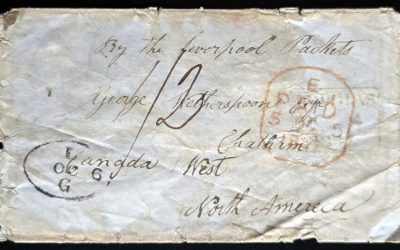 G.B. 5 Oct 1847 London/Chatham, CW Prestamp Transatlantic FLS