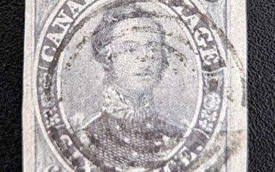 Canada #2b VF Used 1851 6d Albert shade, clear laid lines
