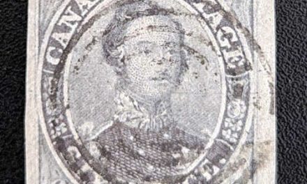 Canada #2b VF Used 1851 6d Albert shade, clear laid lines