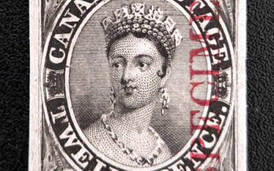 Canada #3Pi VF 1851 12 Black Specimen Plate Proof, natural internal India Paper wrinkle