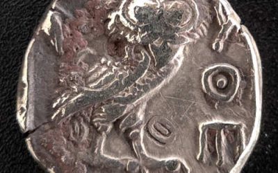 Athens/Attica 380BC 15.86gm Owl Silver Tetradrachm, banker’s mks