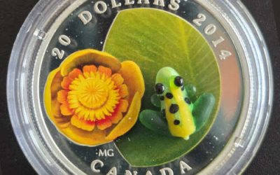 Canada Proof 2014 Water Lily and Leopard Frog $20 Silver