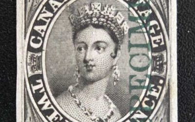 Canada #3Piii VF 1851/64 12d Black Green Specimen Plate Proof on india paper, ex Saskatoon Stamp