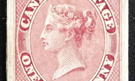 Canada #8TC VF 1858 1/2d Deep Rose Plate Proof