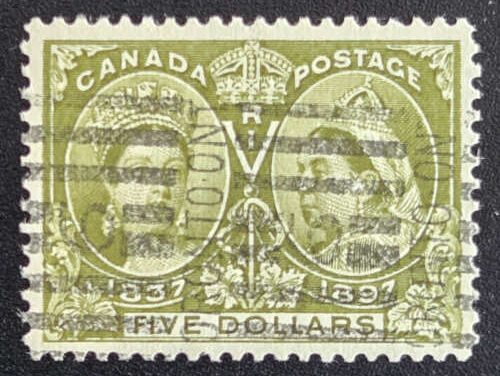 Canada #65 VF Toronto roller Used 1897 $5 Jubilee $1600