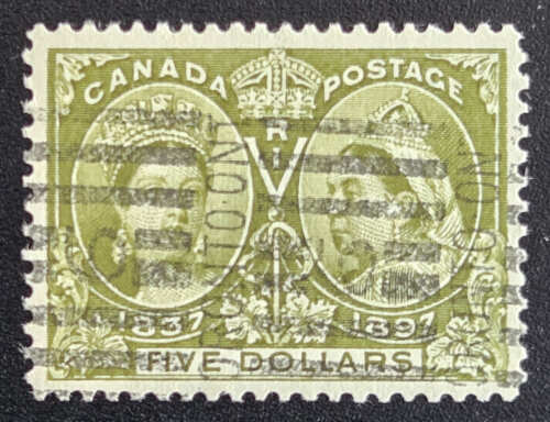 Canada #65 VF Toronto roller Used 1897 $5 Jubilee $1600