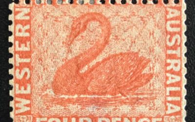 Western Australia #25B Unu 1861 4d Swan Misperf