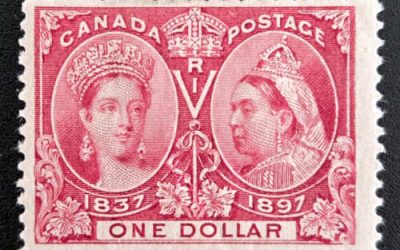 Canada #61 Fine Mint HR 1897 $1 Jubilee, natural gum bends