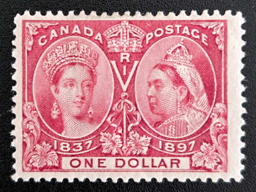 Canada #61 Fine Mint HR 1897 $1 Jubilee, natural gum bends