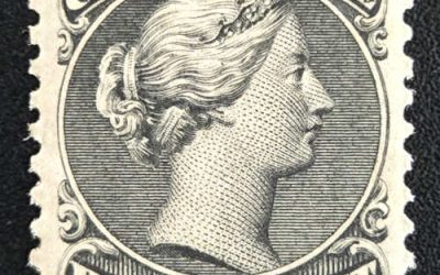 Canada #21 VF streaky NH OG 1868 1/2c Large Queen