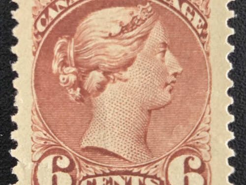 Canada #43 VFNH 6c Red Brown Small Queen