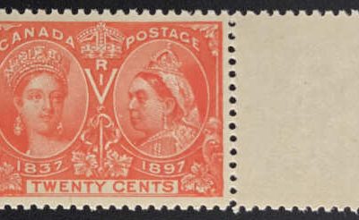 Canada #59 rt margin 20c Jubilee
