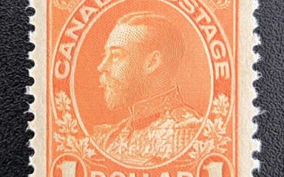 Canada #122 VFNH 1925 $1 Admiral dry printing shade