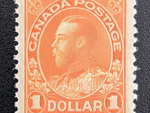 Canada #122 VFNH 1925 $1 Admiral dry printing shade