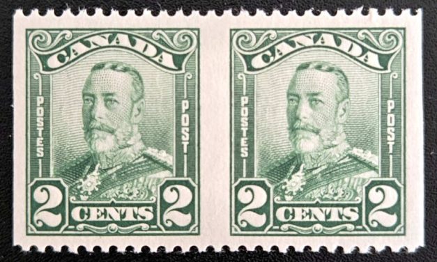 Canada #150d VF Mint 1928 1c Perf by Imperf Pair, 250 made