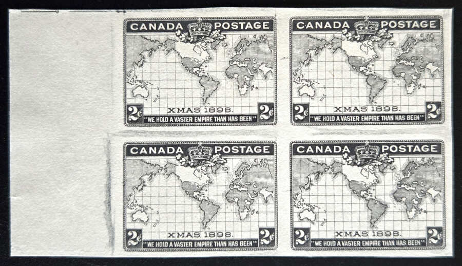 Canada #85P VF 1898 2c Black Progressive Plate Proof Block (4)