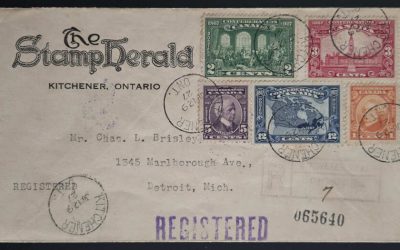 Canada #141-145 29 Jun 1927 Registered cross border FDC (5)