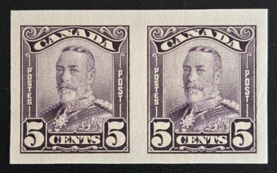 Canada #153b VF Mint 1 NH 1928 4c Imperf Pair, 250 made