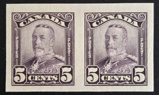 Canada #153b VF Mint 1 NH 1928 4c Imperf Pair, 250 made