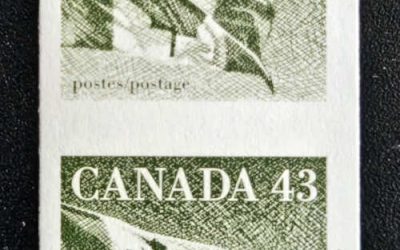Canada #1395a VFNH 1992 43c Flag Imperf Pair