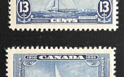 Canada #216i Fine Mint 1935 13c Shilling Mark Variety