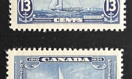Canada #216i Fine Mint 1935 13c Shilling Mark Variety