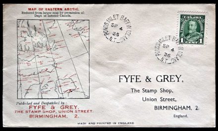 RMS Nascopie 4 Sep 1936 1c Eastern Arctic Map Cover to UK