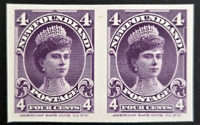 Newfoundland #84P VF 1901 4c Duchess of York Pl Proof Pair