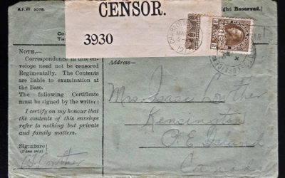 Canada #MR4LW 12 Map 1917 Censored P.E.I. Lathework Cover