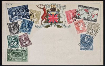 Province of B.C. Unu colour Stamp Cdn Stamp Postcard