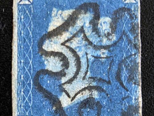 G.B. #2 Fine black M/C Used 1840 2d Blue