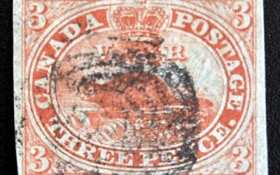 Canada #4d VF Used 1852 Orange Red, Thin Paper