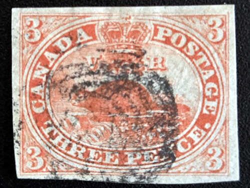 Canada #4d VF Used 1852 Orange Red, Thin Paper