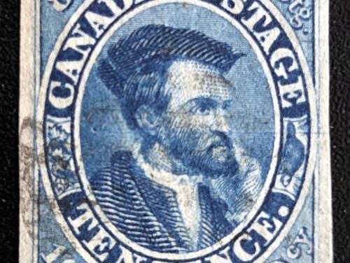 Canada #7a VF Used 1855 10d Jacques Cartier White Paper
