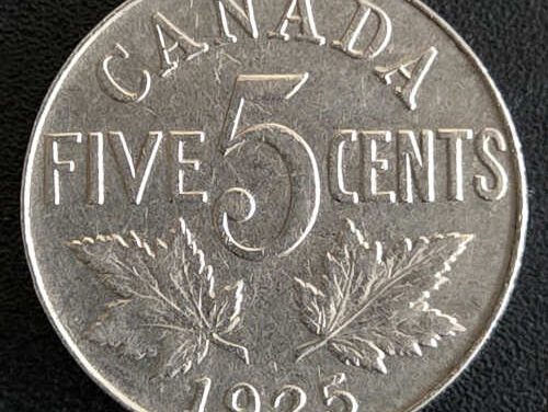 Canada VF 1925 George V key date 5 Cents