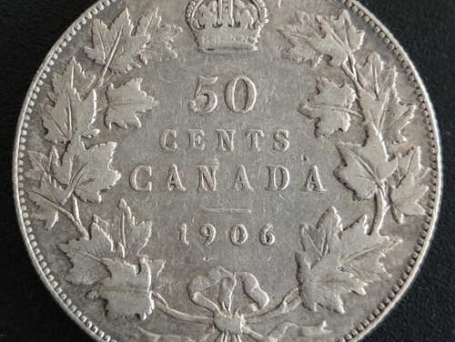 Canada VF 1906 Edward VII Silver 50 Cents