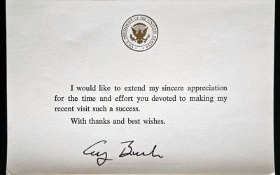 George Bush VP signed Tennessee Fundraiser Card and tickets (3)