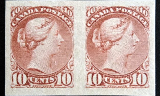 Canada #45c VF Mint one NH 1897 10c SQ Imperf Pair