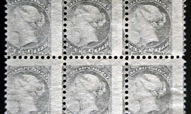 Canada #34 Fine Unu 1882 1/2c SQ Offset Block (6)