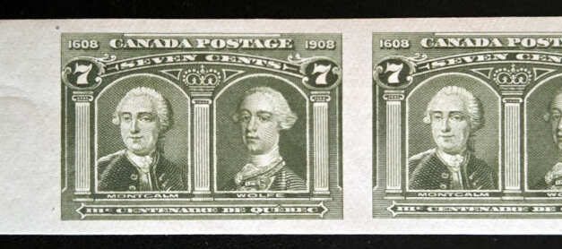 Canada #100a VFNH 1908 7c Quebec wing margin Imperf Pr