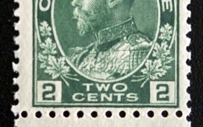Canada #107aLW Fine NH 1922 2c Inverted Type D Lathework