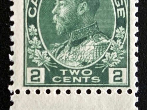Canada #107aLW Fine NH 1922 2c Inverted Type D Lathework