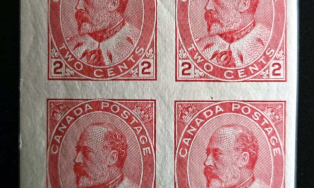 Canada #90A VF Mint 2 NH 1903 2c Ed VII Imperf Block (4)