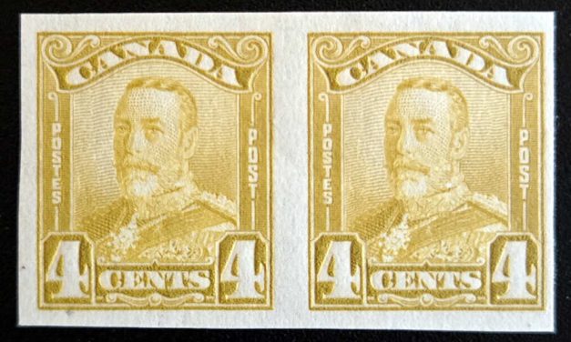 Canada #152a VF Mint 1929 4c Imperf Pair