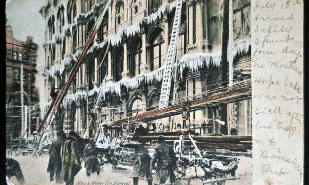 Montreal Winter Fire 18 Jul 1907 stamp off Used Postcard to US